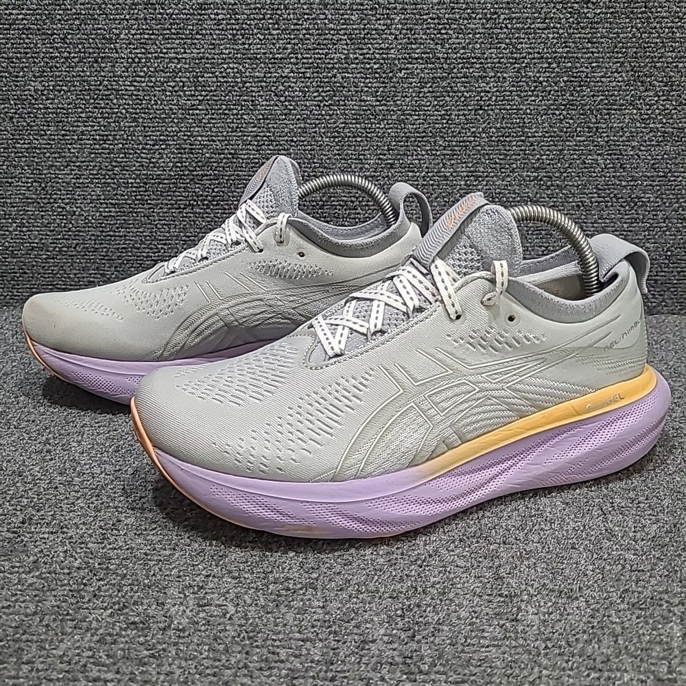 Asics Gel-Nimbus 25 Womens Running Shoes Gray Purple Athletic Sneakers Size US 9